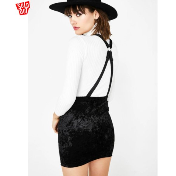 Dolls Kill Dresses & Skirts - Current Mood 'Crushed Hearts' suspender mini skirt